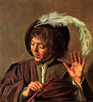Frans Hals (1581/85-1666), ragazzo che canta con flauto 